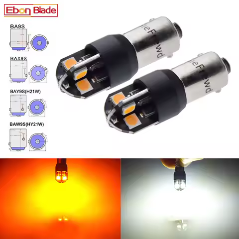 2x H21W BAY9S BA9S T4W T11 BAX9S H6W BAW9S HY21W LED Car Auto Backup Reverse Light Turn Bulb Side La