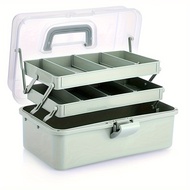 3Layer Adjustable Folding Craft Storage Box - Portable、Durable Plastic Storage，With transparent lid，