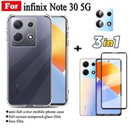 3 in 1 TPU Soft Case For infinix Note 30 4G 5G Note30 Not 30 Pro Screen Protector Tempered Glass and