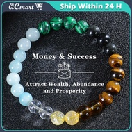 Wealth Bracelet for Men and Women Natural Stone Bracelet Citrine Dolomite Malachite Pattern String