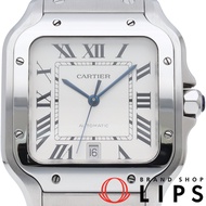 卡地亞 Santos de Cartier 腕錶 LM Santos De Cartier WSSA0009，附原廠錶盒、保固卡，不鏽鋼材質，男士腕錶，銀色，拋光處理，成色極佳 [二手]