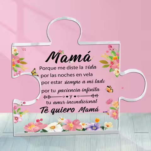 Spanish Mom Birthday Gifts - Regalos para Mamá Acrylic Gift for Office Desk Decor Keepsake Paperweig