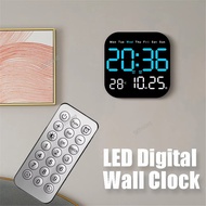 LED Digital Wall Clock Large Display Alarm Clock with Remote Auto Dimmable 10 Levels Adjustable Brig