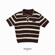 maison KEEPS | Sana Knitted Top | เสื้อไหมพรม แขนสั้น แต่งกระดุมโลโก้