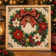 ICRAFT 1 Set Christmas Fabric Art Kit, DIY Christmas Themed Christmas Fabric Painting Kit,  Cotton F
