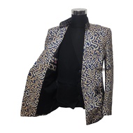 blazer batik jas batik pria terbaru slimfit keren casual formal coklat vektor