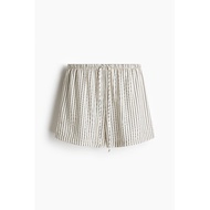 HM กางเกงลำลอง เชือกรูด สวมใส่สบาย ขาสั้น กางเกงขาสั้น ขาตรง หลวม เข้ารูปเอวธรรมชาติ ความหนาปกติ