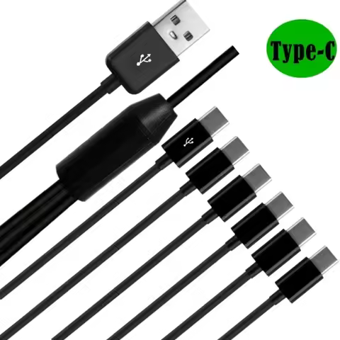 6 In 1 Micro USB/Type C Splitter Cable USB A 2.0 to 6 V8 USB To 6 Type C Data Charing Cable For ipho