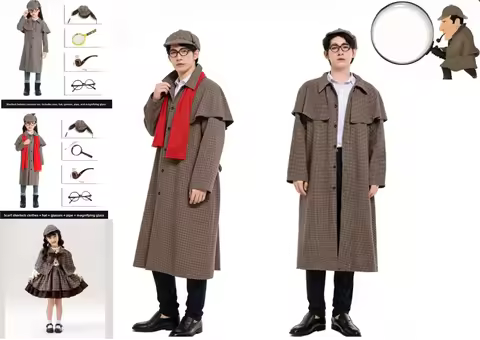Arthur Ignatius Conan Doyle Halloween Sherlock Cosplay Costume Detective Role-playing Performance Se