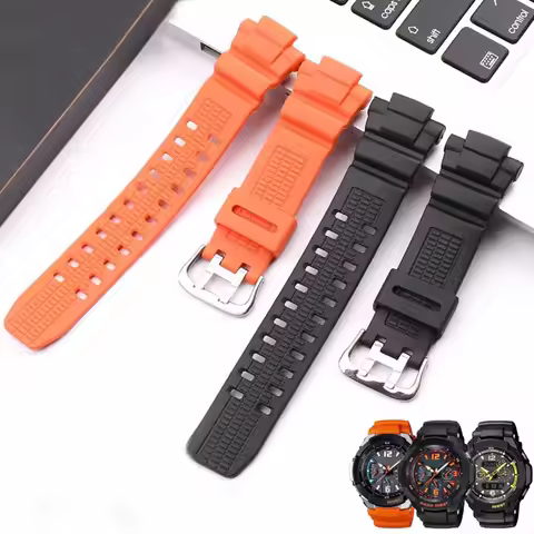 Silicone Watchbands for Casio G-SHOCK 5121 GW-3500B GW-3000B GW-2000 Men's Sport Band Black Orange S