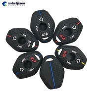 NOBELJIAOO 4 Buttons Silicone Car Remote Key Case Cover Folding Remote Key Fob Protection For BMW E4