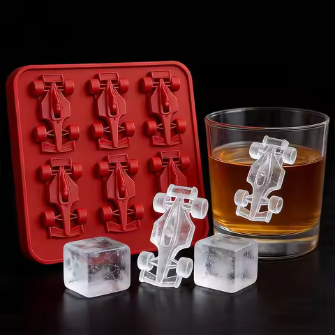 6-Cavity 3D Formula Racing Car Ice Mold F1 Silicone Chocolate Jelly Tray DIY Baking Tool Race Car Ic