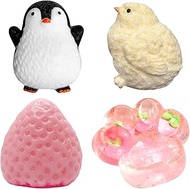 Taba Squishy Set of 4 Anti-Stress Toys, Fufu Squishy Paw, Stress Ball Children, Cat Paw Squeeze Toy,