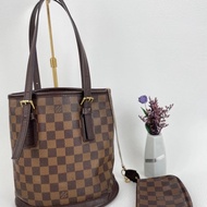 「JL精品代購」 98新 lv棋盤格單肩水桶包 附子包