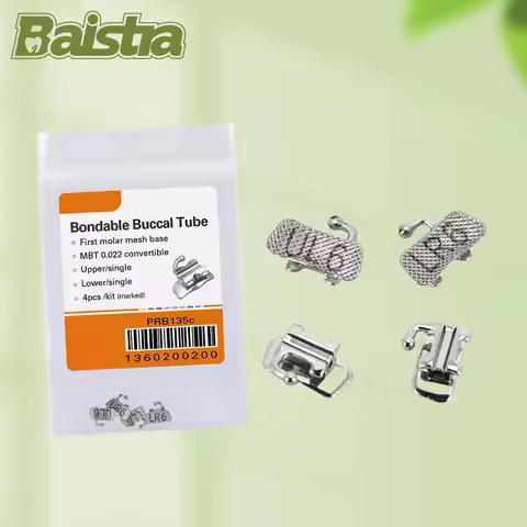 4 Pcs/Bag Dental Bondable Buccal Tubes Orthodontic for 1st Molar Teeth Convertible Single Tube Roth/