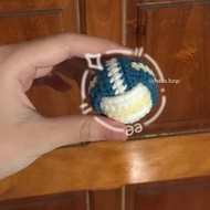Handmade wool volleyball keychain