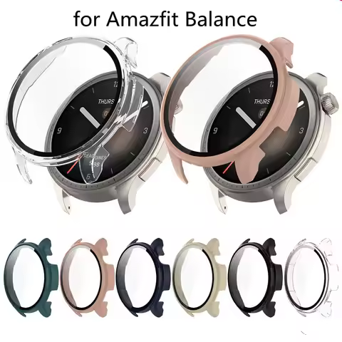 Tempered Glass+Case for Amazfit Balance Screen Protector Frame Bumper Cover for Huami Amazfit Balanc
