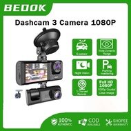 3 Camera 1080P HD Dash Cam For Car Front And Rear Dashcam Car Recorder DVR Driving Night Vision