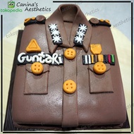 Seragam polisi tentara Kue Cake Bandung / Fondant Cake / Ulang tahun