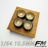 FM [Ready Stock New Style] HY-03 1/64 10.5mm Small Car Modified Wheel Hub Static Style HY-03 Static 