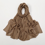 Tudung Shawl Plain Rayon Cotton Hijab Scarf Modal Shawl Pashmina Muslim Long Wraps Solid Color Women
