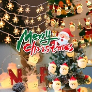 Christmas Light String Candy Cane Santa Cluas Snowman Lamp Xmas Tree Hanging Ornaments Merry Christm