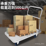 Wholesale304Stainless Steel Trolley Folding Handling Trolley Warehouse Pulling Goods Platform Trolley Mute Trolley