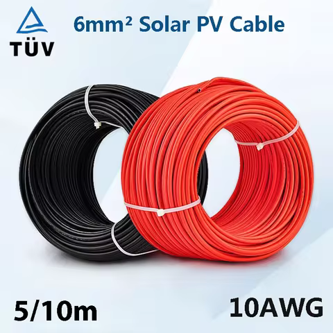 6mm2 10AWG Solar Photovoltaic Cable Tinned Copper Double Layer Insulation PVC TUV Cable For PV Panel