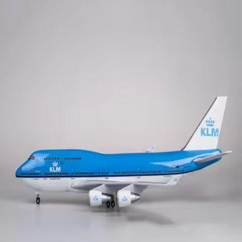1:130 Scale Airplane Model Dutch Airlines 747 Plane Model KLM Model Plane with LED Light(Touch or So