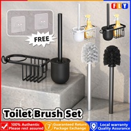 Toilet Brush Holder Set Nail Free Installation with Hook Toilet Brush Hygienic Toilet Brush Storage