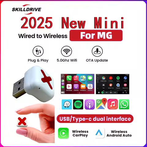 SKILLDRIVE Wireless Carplay Android Auto Adapter USB Type-c 2in1 Smart Dongle Plug and Play For MG G
