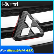 Hivotd Car Front Grill Logo Cover Decoration Frame Exterior Essory Body Parts Garnish Trim For Mitsubishi ASX 2020 2021 2022