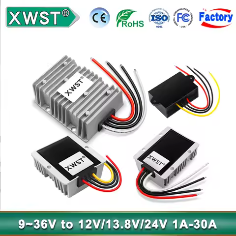 XWST DC DC Converter 9-36V 12V 24V to 12V 13.8V 24V 1A 3A 5A 10A 20A 30A Boost Buck Voltage Regulato