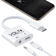 VOLT PLUS TECH USB C to 3.5mm Headphone Jack Audio Aux & C-Type Fast Charging Adapter Compatible wit