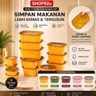 【Polands】SHOP92U- FOOD STORAGE 15 PIECES Containers Kitchenware