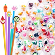 20pcs Gumball Capsules Toys Clear Vending Machine Capsules Mini Pencil Toppers with Capsule Toys Cut