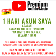 YouTube Premium dan Yutube Music 1 dan 4 Bulan Full Garansi