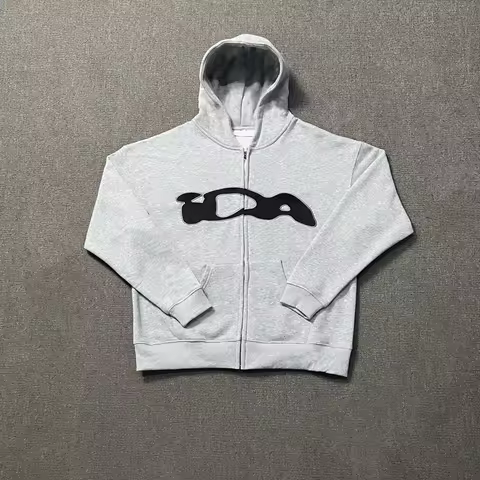Ida Sply Zipper Hoodie Chest Towel Embroidery Label Cotton Sweatshirts Men Women High Quality Casual