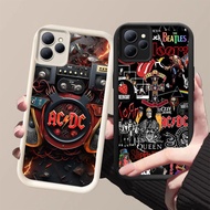 DJ-2 ACDC Band Silicone Casing black and white for Infinix Tecno HOT Smart POP SPARK Pova 10 7 10Plu