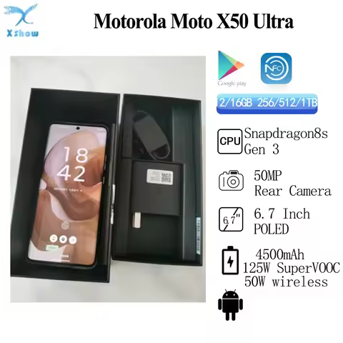 Global Rom Motorola Moto X50 Ultra Snapdragon 8s Gen3 4500mAh 125W SuperVOOC 50MP 6.7" POLED 144HZ