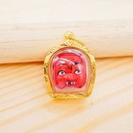 [ PCPY Jewelry ] จี้หน้ากากพรานบุญ พ่อแก่เจ้าแสง • กรอบทองคำแท้ • กันน้ำ • พระแท้จากวัด • ปลุกเสกแล้