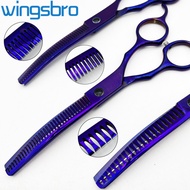wingsbro Dog Curved teeth scissors pet grooming thinning scissors 7 inch curved fluffy shears dog tr