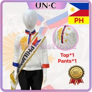 【Philippine】barong for Kids Boys Kids sinag with lining buwan ng wika costume UN United Nation