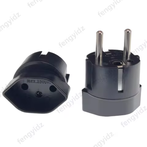 2pcs Swiss Switzerland to EU Travel Plug Adapter, Schuko Germany, France Plug Adapter Converter Elec