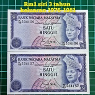 (A44) rm1 siri 2 duit kertas lama duit lama barang lama mata wang lama duit syiling lama rm1 lama ba