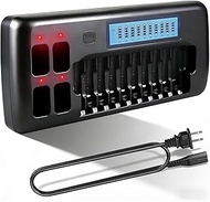 14 Bay LCD Universal Battery Charger for Rechargeable 1.2V AA AAA 9V NIMH NICD Batteries