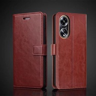Đồ đựng thẻ bìa Ốp da cho Oppo A98 lật bằng da PU Bìa Ví Retro vỏ điện thoại Oppo A98