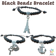 Gelang Manik Hitam / Black Beads Bracelet / Gelang Manik dengan Keychain / Gelang Hitam / Gelang Tan