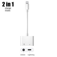 Lightning To Aux 3.5 Lightning To 3.5mm  อะแดปเตอร์ IPhone อะแดปเตอร์หูฟัง  แบบชาร์จไฟได้(2in1 พร้อมใช้งาน)