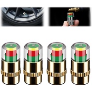 Tire Pressure Valve Caps 4 Pieces 2.4bar 36psi Easy To Read Sensor Indicator Tire Pressure Gauge fit